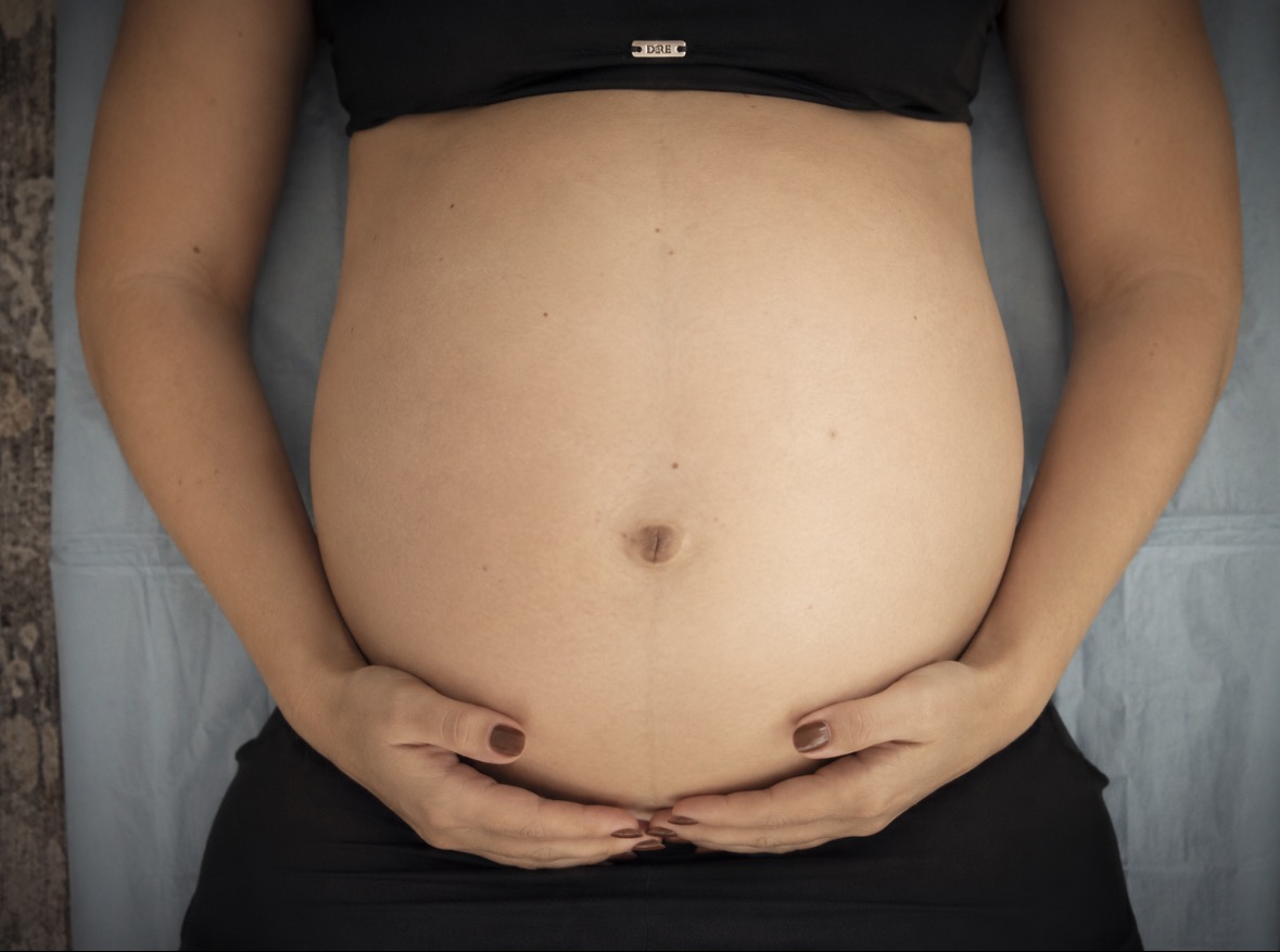Pregnancy belly close-up
